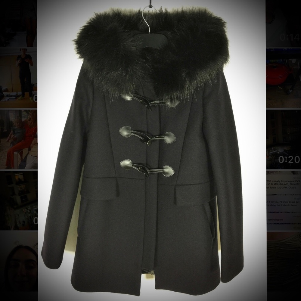 Zara Faux Fur Collar Coat